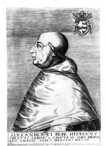 教皇亚历山大六世（1492-1503）16-17世纪的肖像 作者 意大利学校