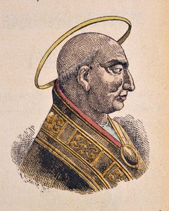 教皇卡利斯特 (Calliste 或 Callixtus 或 Callistus 或 Callisto) Ier 的肖像 (217-222) 作者 意大利学校