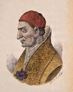 教皇君士坦丁一世 (Constantine I 或 Constantinus 或 Costantino) 的肖像 (708-715) 作者 意大利学校
