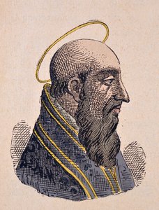 教皇费利克斯一世 (Felice I) 的肖像 (269-274) 作者 意大利学校