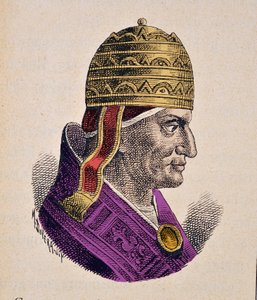 教皇格雷戈里九世的肖像（Gregorio、Gregorius 或 Gregory）（1227-1241） 作者 意大利学校