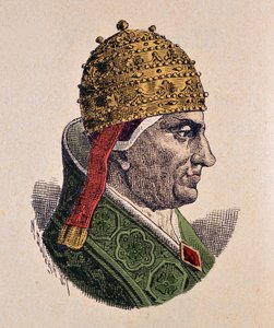 教皇奥诺里斯四世（Onorio）的画像（1285-1287）。 作者 意大利学校