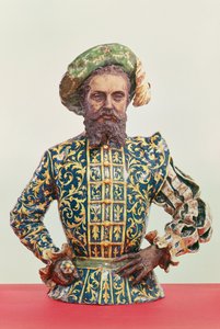 可能是Giovanni Da Verrazzano（1485-1528）（釉面和无釉陶瓷）的肖像 作者 意大利学校