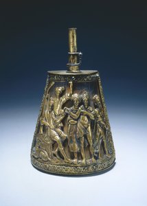 粉瓶，约1590年（镀金的黄铜在织物覆盖的木头上） 作者 意大利学校