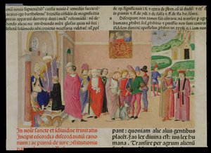 向教皇展示作品，出自“Decretum Gratiani”（牛皮纸） 作者 意大利学校