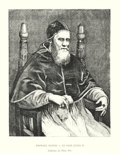 拉斐尔·圣齐奥，教皇朱利叶斯二世，皮蒂宫收藏（版画） 作者 Italian School