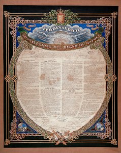 Risorgimento: constitution proclaimed by King Ferdinand II of the Two Sicilies (1810-1859) in 1847. Naples, Museo Nazionale di San Martino Italy 作者 意大利学校