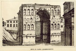 罗马：Janus Quadrifronte 拱门（石版画） 作者 意大利学校
