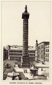 Roma: Colonna Antonino In Piazza Colonna (litho) 作者 意大利学校