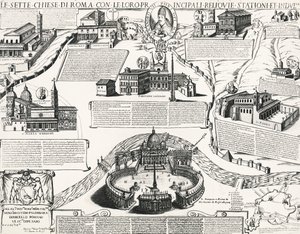 罗马七教堂，亚历山大七世（1655-1667年教皇）的肖像，意大利 作者 意大利学校