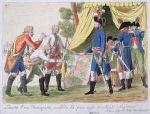 1797年在法国（由Bonaparte代表）和奥地利（由Cobenzl代表）之间签署Campo Formio条约 作者 意大利学校