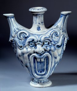 16世纪的软瓷瓶，由弗朗索瓦二世-德-美第奇(1544-1560)制造的塞夫勒，瓷器制造业 作者 意大利学校