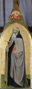 圣安东尼方丈，c.1360（杨木上的蛋彩画） 作者 Italian School