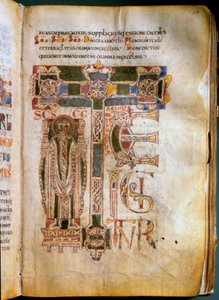 Te igitur Missal and Sacramental Representative的页面。制作于11世纪的翁布里亚的圣尤斯蒂齐奥修道院。(Ms.B 8, foglio 171r) 罗马, Biblioteca Vallicelliana 作者 意大利学校