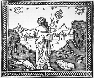 Astrologer Albumasar（787-885）他在威尼斯1506年Astronomiam的介绍中的插图副本，用于19世纪后期出版的“魔法史” 作者 意大利学校
