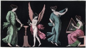 Bacchae--Bacchantes--雕刻自《宇宙中所有民族的用途和习俗》。或《从最遥远的时代到今天所有国家的政府、法律、民兵、宗教的历史》1856年 作者 意大利学校