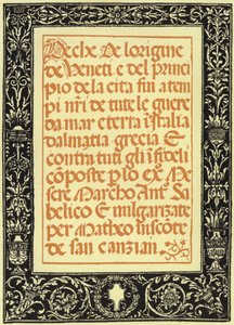 Marco Antonio Sabellico的Croniche 作者 意大利学校