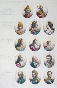 罗曼诺夫王朝，来自Gulio Ferrario的服装Antico e Moderno，1820年 作者 意大利学校