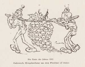 1915 年的收获（石版画） 作者 意大利学校
