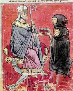 僧侣 Benedetto da Bari（代表年轻和年长，表示写作他的一生已经完成了他的一生）被移交给了 Balsamo 修道院（13 世纪），他是 Cava de Tirreni 本笃会修道院的领袖，他的手抄本 De Septem Sigillis 在 关于 作者 意大利学校