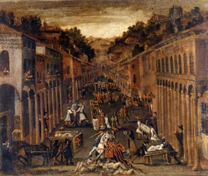 1630年博洛尼亚的瘟疫...博洛尼亚一家银行的财产 作者 意大利学校