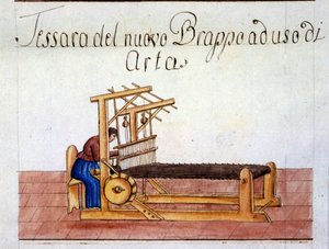 羊毛的织造。1807.米兰国家档案馆 作者 意大利学校
