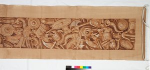 古董后的三幅图，约1750年（毛笔画在棕色水洗笔上加高，并用黑色粉笔涂成淡淡的痕迹） 作者 意大利学校