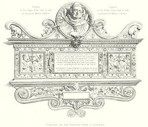 Fra Filippo Lippi 墓，位于斯波莱托（雕刻） 作者 意大利学校