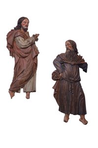 Two polychromed chestnut reliefs of saints, Tyrol (chestnut) 作者 意大利学校