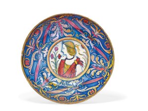 翁布里亚珐琅器金和红宝石光泽足底碟，从德鲁塔到古比奥，约1510-20年 作者 意大利学校