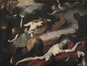 金星发现死亡的阿多尼斯，约1650年 作者 意大利学校