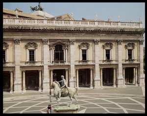 Palazzo Nuovo和Marcus Aurelius骑马雕像（公元121-180） 作者 意大利学校