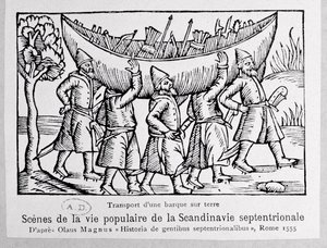 维京人的奥劳斯·马格努斯（1490至1558年），发表于罗马，1555背着船到俄罗斯，从北方民族的历史 作者 意大利学校