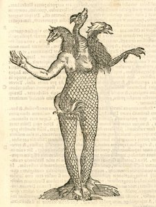从怪物的kazakovae历史，1642年三头怪兽狐龙与Aquila的插图 作者 意大利学校