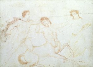 半人马的死亡，可能是Eurytus和Pirithous，Herculaneum（大理石上的彩绘）