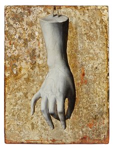 精美雕刻女手的静物画（面板油画） 作者 意大利学校