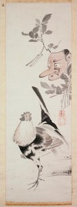 公鸡和天狗面膜，1775（纸上的墨水和浅色）