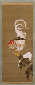 母鸡和公鸡与葡萄藤，1792年。