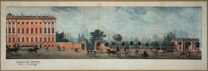 透视涅夫斯基 - 阿尼奇科夫宫。摘自涅夫斯基大街全景 par Ivanov, Ivan Alexeyevich (1779-1848) 作者 伊万·阿列克谢耶维奇·伊万诺夫