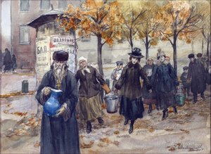 没有水的彼得格勒 作者：弗拉基米罗夫，伊万·阿列克谢耶维奇（1869-1947）。 水彩、纸本水粉 作者 伊万·阿列克谢耶维奇·弗拉基米罗夫