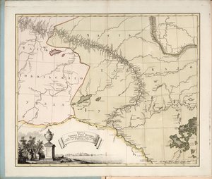 从鄂木斯克要塞到托博尔斯克的额尔齐斯河流量地图，1780年。 作者 伊万·伊万诺维奇·伊尔涅涅夫