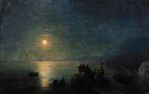 1886年，古希腊诗人在月光下在水边 作者 伊万·康斯坦丁诺维奇·艾瓦佐夫斯基