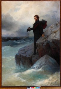 告别，自由元素，海！亚历山大·普希金（Alexander Pushkin）在黑海，1877年。 作者 伊万·康斯坦丁诺维奇·艾瓦佐夫斯基