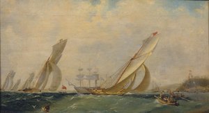 护卫舰在海上，1838年 作者 伊万·康斯坦丁诺维奇·艾瓦佐夫斯基