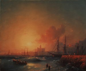 马拉加，1854年 作者 伊万·康斯坦丁诺维奇·艾瓦佐夫斯基