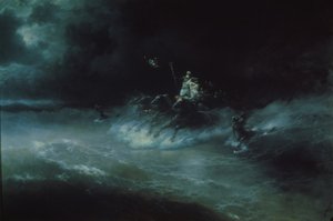 波塞冬在海上旅行，1894年 作者 伊万·康斯坦丁诺维奇·艾瓦佐夫斯基