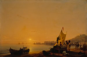 那不勒斯湾，1844年。 作者 伊万·康斯坦丁诺维奇·艾瓦佐夫斯基