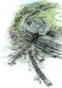 埃夫伯里石圈的建造，威尔特郡，公元前三千年，约1990-2010年 作者 伊万·拉普