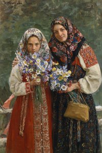 草地上的花朵，1913年 作者 伊万·塞米诺诺维奇·库里科夫（Ivan Semyonovich Kulikov）