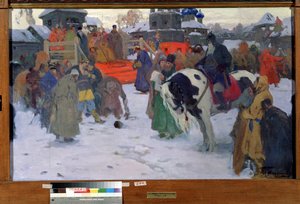上帝的审判，约 1900 年代（布面油画） 作者 Ivan Silych Goriuschkin-Sorokopudov
